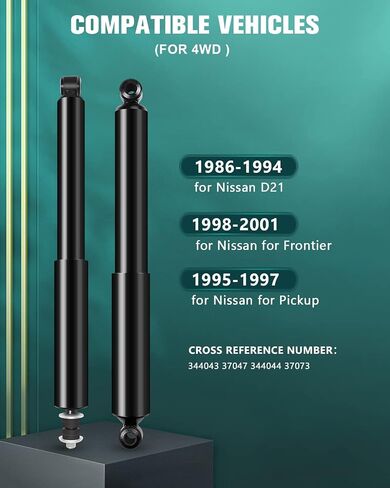 4x Struts AUTOMUTO Shock Absorbers Fits 1986-1994 for Nissan D21,1998-2001 for Nissan Frontier,1995-1997 for Nissan Pickup with 344043 344044 Auto Shocks - Front Rear in Saudi Arabia