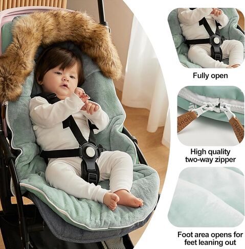 Baby Stroller Bunting Bags Stroller Footmuff Universal Sleeping Bag Winter Outdoor Hooded Bunting Bag Windproof and Water-Resistant Suitable Below 5 ℃ in Kuwait
