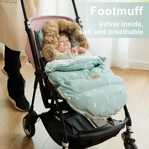 Baby Stroller Bunting Bags Stroller Footmuff Universal Sleeping Bag Winter Outdoor Hooded Bunting Bag Windproof and Water-Resistant Suitable Below 5 ℃ in Kuwait