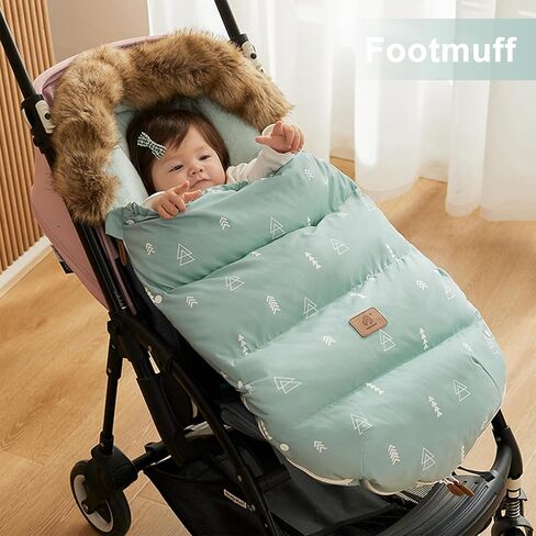 Baby Stroller Bunting Bags Stroller Footmuff Universal Sleeping Bag Winter Outdoor Hooded Bunting Bag Windproof and Water-Resistant Suitable Below 5 ℃ in Kuwait