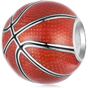 Basketball Charm 925 Sterling Silver Charm Fits For Pandora Bracelet, Gift for Women in Saudi Arabia