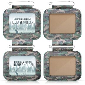 2 Pcs Hunting License Holder Waterproof Double License Tag Holder Camo Weatherproof License Holder with Pin and Clear Window Fishing License Holder for Hunting Fishing Archery Tags Permits in Saudi Arabia