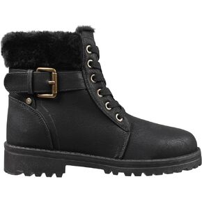 Lamo Women's Kit Lace-Up Boots - Stylish Boots with PU Upper, Faux Fur Collar, NeverWet Water and Stain Resistance,TPR Outsole - 7" Height with Medial Side Zipper and Premium Faux Fur Lining in Saudi Arabia