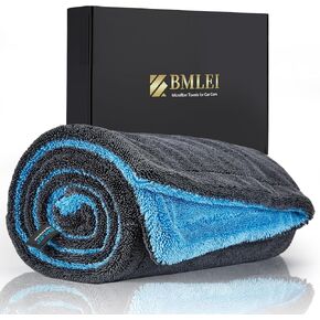 منشفة تجفيف السيارة، 48 بوصة × 24 بوصة، منشفة كبيرة جدًا ملتوية لتفصيل السيارة، 1300 جرام في المتر المربع، فائقة الامتصاص، قطعة قماش تنظيف من الألياف الدقيقة خالية من الخطوط للسيارات والشاحنات وسيارات الدفع الرباعي كاملة الحجم in Kuwait