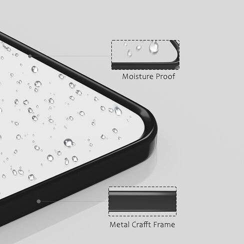 Black Metal Framed Mirror Rectangle Wall Mount Bathroom Vanity Mirror, 20" X 28" in Kuwait