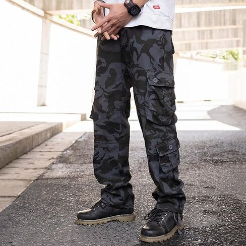 Sobrisah منتصف منخفضة الارتفاع السراويل البضائع للرجال القطن السراويل التكتيكية العسكرية 8 جيوب سراويل للتسلق السراويل العمل القتالية in Kuwait