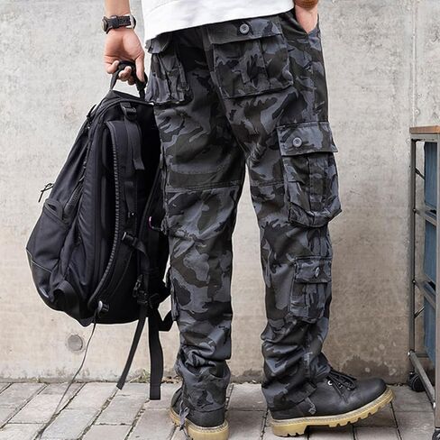 Sobrisah منتصف منخفضة الارتفاع السراويل البضائع للرجال القطن السراويل التكتيكية العسكرية 8 جيوب سراويل للتسلق السراويل العمل القتالية in Kuwait