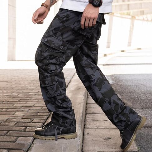 Sobrisah منتصف منخفضة الارتفاع السراويل البضائع للرجال القطن السراويل التكتيكية العسكرية 8 جيوب سراويل للتسلق السراويل العمل القتالية in Kuwait