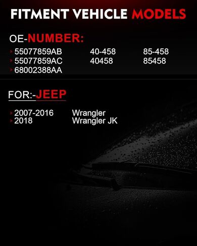 محرك ممسحة الزجاج الأمامي مناسب لـ: -JEEP Wrangler 2007 2008 2009 2010 2011 2012 2013 2014 2015 2016، Wrangler JK 2018 مع 5 دبابيس، استبدل OE# 55077859AB، 55077859AC، 68002388AA, 40-458 85-458 in Saudi Arabia
