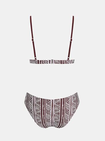CUPSHE Women's Two Piece Bikini Sets V Neck Bathing Suits Ladder Trim Back Hook Adjustable Straps in Saudi Arabia