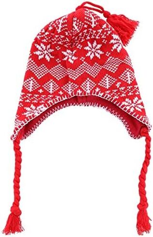 CTM Women's Heavy Knit Winter Pattern Peruvian Hat in Saudi Arabia