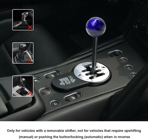 Round Ball Shift Knob, Marble Style Gear Lever Stick Shifter Knobs with 3 Adapters, Universal Spherical Gear Shifter Grip for 5 6 Speed Manual Auto Vehicles, Car Accessories (Marble-Dark Blue) in Saudi Arabia