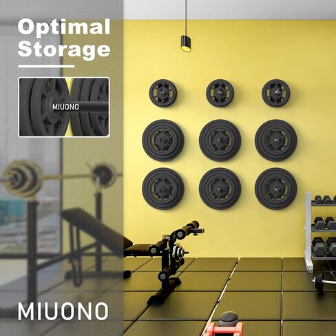 حامل لوحة الوزن من MIUONO، حامل لوحة وزن مكون من 8 قطع، مناسب لتخزين الأطباق الأولمبية مقاس 2 بوصة في صالة الألعاب الرياضية المنزلية in Kuwait