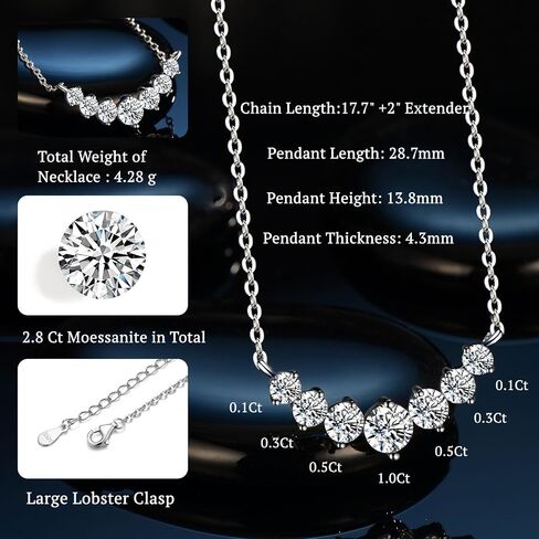 Moissanite Pendant Necklaces for Women 0.5Ct-7.6Ct Jewelry for Wife Her Mom Daughter Girlfriend Birthday Wedding Anniversay Engagements Gifts for Wife Christmas Valentine Mothers Day in Kuwait
