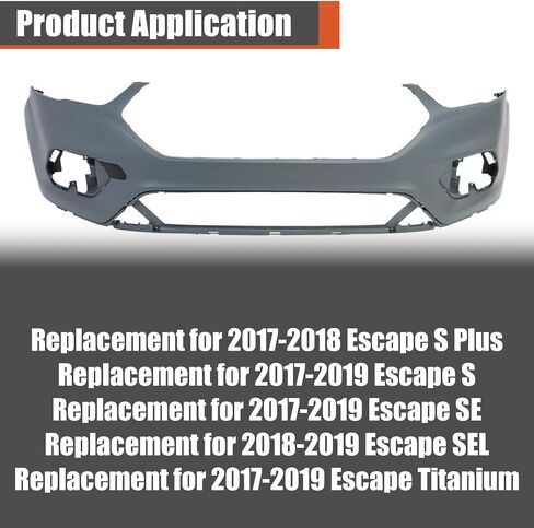 غطاء المصد الأمامي للمختبر بدون فتحات استشعار لاستبدال 2017-2019 Escape GJ5Z17757APTM in Saudi Arabia