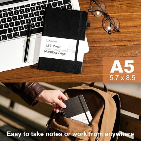 Yoment Lined Journal Notebook for Women Men 324 Pages Pink Leather Journals for Writing A5 Hardcover Journaling Notebooks 100 GSM Thick College Ruled Notebooks for Work School, Pink in Kuwait