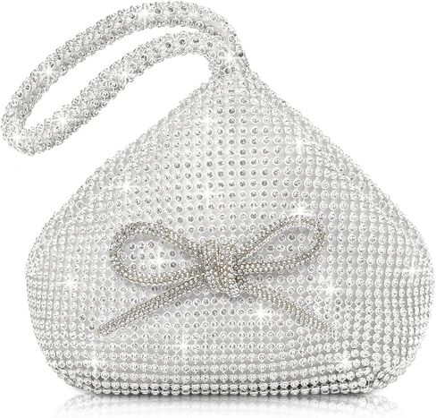 Women's Rhinestone Bow Clutch Evening Bags Sparkly Glitter Triangle Purse for 1920s Party Prom Wedding in Saudi Arabia