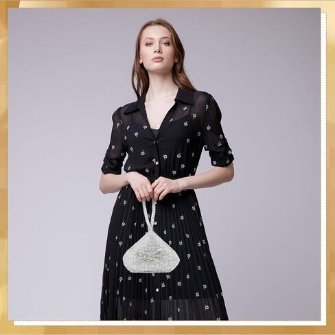 Women's Rhinestone Bow Clutch Evening Bags Sparkly Glitter Triangle Purse for 1920s Party Prom Wedding in Saudi Arabia