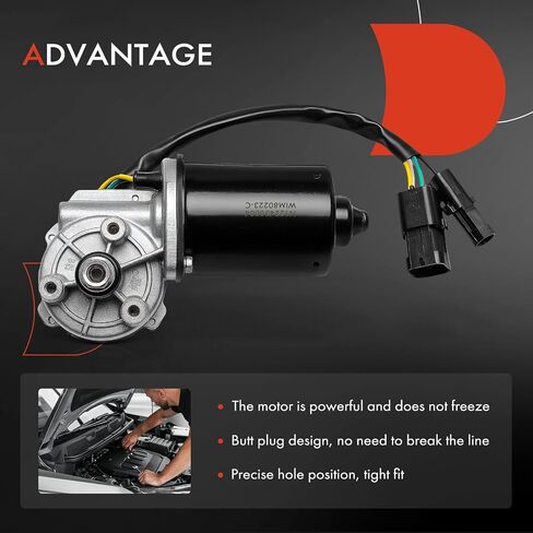 A-Premium Front Windshield Wiper Motor Compatible with International Harvester, Freightliner, Western Star, Peterbilt, Kenworth, Volvo, Mack Models - 9200, 9400, 9900, 5500, 5900, Columbia, Century in Saudi Arabia