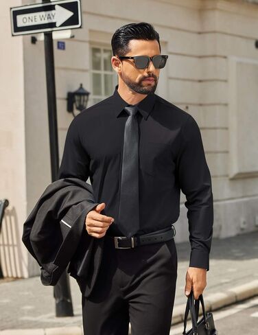 COOFANDY Mens Tech Dress Shirts Long Sleeve Poplin Formal Shirt Casual Button Down Shirts in Saudi Arabia