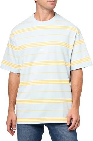 HUGO Men's Engineered Stripe Cotton T-Shirt in Saudi Arabia