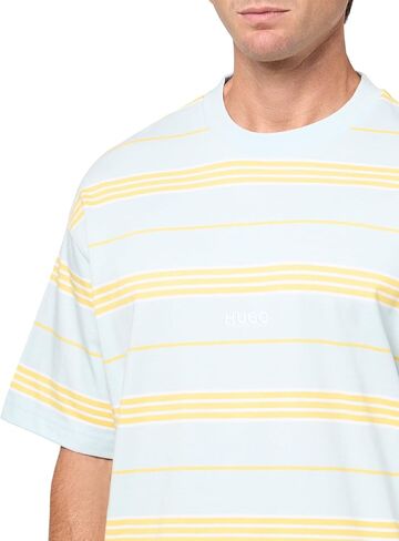 HUGO Men's Engineered Stripe Cotton T-Shirt in Saudi Arabia