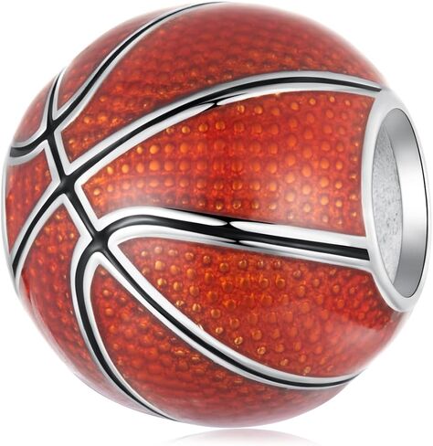 Basketball Charm 925 Sterling Silver Charm Fits For Pandora Bracelet, Gift for Women in Saudi Arabia