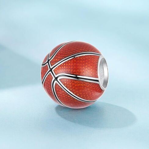 Basketball Charm 925 Sterling Silver Charm Fits For Pandora Bracelet, Gift for Women in Saudi Arabia