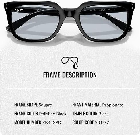 Ray-Ban RB4439D Square Shaped Sunglasses for Men & Women with Official RAYBAN Eyewear Kit in Saudi Arabia