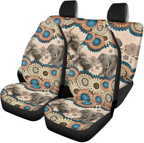 Deer Flag Tree Camo Pattern Car Seat Covers Full Set, Front Seat Covers and Split Rear Bench Seat Covers, Universal Fit for Most Cars, Sedan, Truck, SUV in Saudi Arabia
