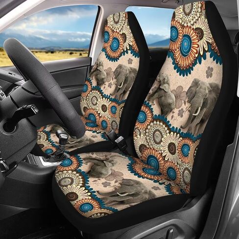 Deer Flag Tree Camo Pattern Car Seat Covers Full Set, Front Seat Covers and Split Rear Bench Seat Covers, Universal Fit for Most Cars, Sedan, Truck, SUV in Saudi Arabia