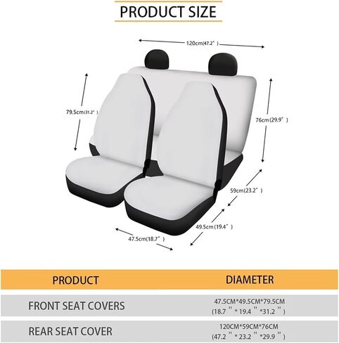 Deer Flag Tree Camo Pattern Car Seat Covers Full Set, Front Seat Covers and Split Rear Bench Seat Covers, Universal Fit for Most Cars, Sedan, Truck, SUV in Saudi Arabia