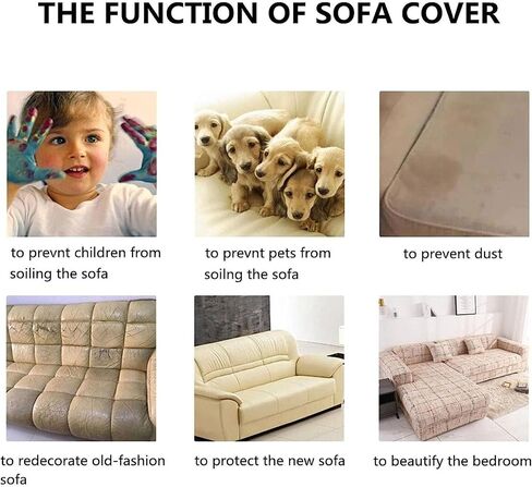 MIPOPS Sofa Covers, Waterproof Sectional Couch Covers L Shape Sofa Cover Set Stretch L-Shaped Slipcovers Washable Anti Slip Living Room Pet Dog Furniture Protector(Yellow,3-Seat 195-230cm) in Saudi Arabia