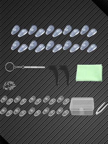 20 Pairs of Soft Silicone and PVC Eyeglass Nose Pads Set, Eyeglasses Repair Kit, Soft Silicone and PVC Models in Saudi Arabia