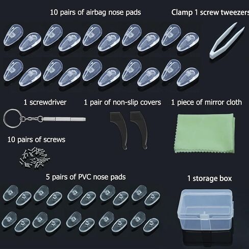 20 Pairs of Soft Silicone and PVC Eyeglass Nose Pads Set, Eyeglasses Repair Kit, Soft Silicone and PVC Models in Saudi Arabia