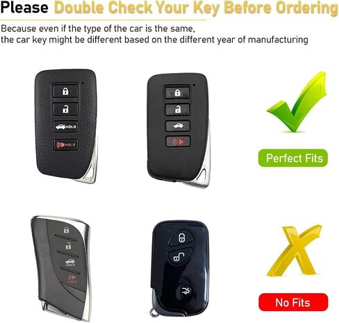 Compatible with Lexus Key Fob Cover,ES NX RX UX GX TX LC LS Key Fob Case,Metal Shell & Soft Silicone Protection in Saudi Arabia