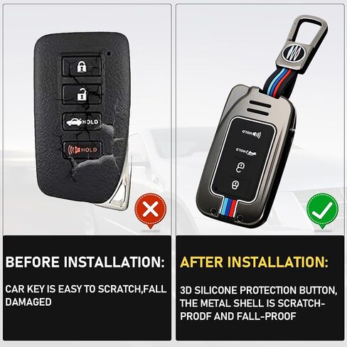 Compatible with Lexus Key Fob Cover,ES NX RX UX GX TX LC LS Key Fob Case,Metal Shell & Soft Silicone Protection in Saudi Arabia