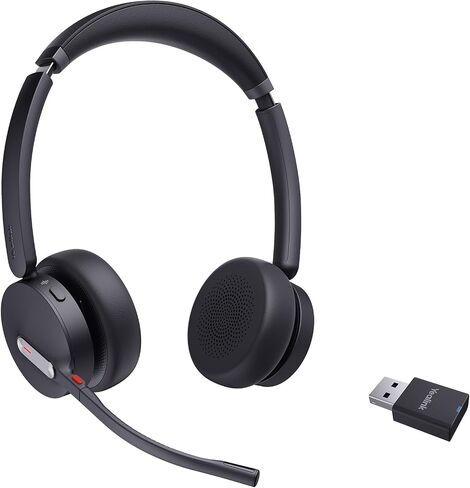Yealink WH64 Hybrid مع دونجل DECT، نطاق 492 قدمًا، سماعة بلوتوث 26 وقت التحدث لفرق Microsoft، معتمدة من Zoom Skype، سماعة إلغاء الضوضاء مع ميكروفون 3X، سماعة عمل للكمبيوتر المحمول، هاتف الكمبيوتر الشخصي in Kuwait