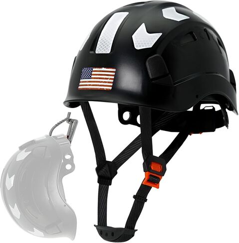 AOLAMEGS Construction Safety Hard Hat - ANSI Z89.1 Type Ι OSHA Approved Safety Helmets with Chin Straps Lightweight Reflective Vented ABS Hard Hats For Men Women Industrial Workwear 6-point Suspension in Kuwait