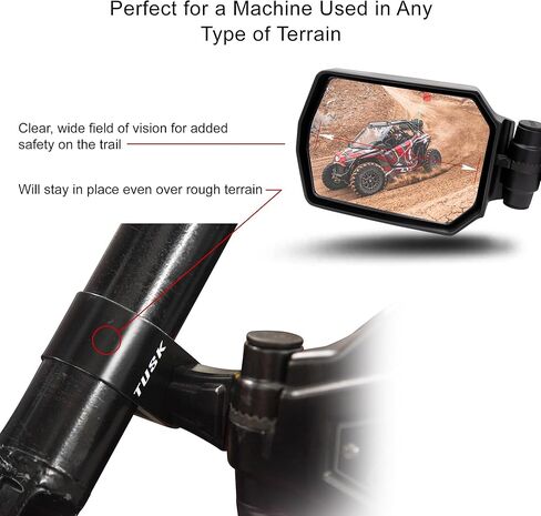TUSK Pivot Folding Mirror Kit with Low Profile UTV Roll Cage Clamp Compatible with Polaris RZR Pro R 4/Pro XP/Turbo R/Can-Am Maverick, Commander/Honda Talon/Yamaha Wolverine, Viking in Saudi Arabia