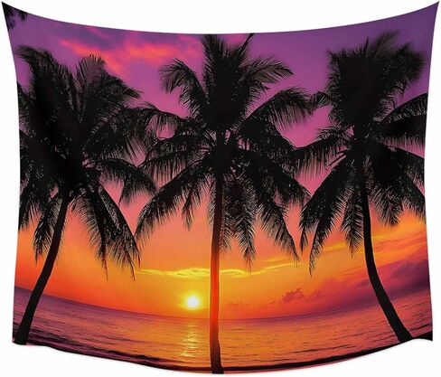 Tapestry Wall Hanging Pink Summer Beach Sunset Tapestries Aesthetic Tropical Coconut Tree Tapestry for Bedroom Living Room College Dorm Art Wall Decor Decorative Backdrop 50x60 Inch in Saudi Arabia