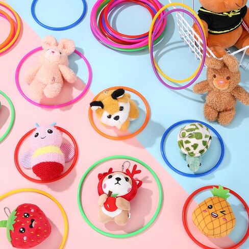 Leyndo 52 Pcs Plastic Cones Ring Toss Combo Set 12 Pcs 7 Inch Training Traffic Cones 40 Pcs Ring Toss for Carnival Games Birthday Party Throwing Backyard Indoor Outdoor Games in Kuwait