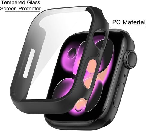 حافظة T Tersely (3 عبوات) متوافقة مع Apple Watch Series 9 Series 8 Series 7-41 ملم، واقي شاشة مدمج رفيع من الزجاج المقوى عالي الدقة لهاتف iwatch 9/8/7 (شفاف*3، 41 ملم) in Kuwait