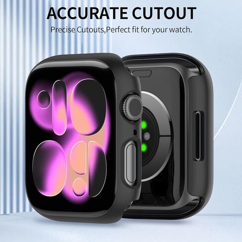 حافظة T Tersely (3 عبوات) متوافقة مع Apple Watch Series 9 Series 8 Series 7-41 ملم، واقي شاشة مدمج رفيع من الزجاج المقوى عالي الدقة لهاتف iwatch 9/8/7 (شفاف*3، 41 ملم) in Kuwait