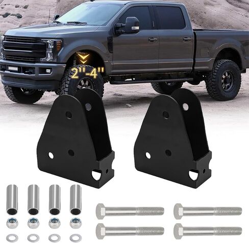 طقم رفع التسوية JERBOR للخدمة الشاقة 2-4 بوصة لسيارة Ford F250 F350 SD 4WD 2005-2016 قطرة ذراع نصف قطرها معدني in Kuwait