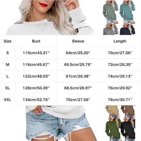 Crewneck بلوزات المرأة كم طويل طاقم الرقبة البلوز العصرية بلوزة كاجوال بلايز خريف شتاء وتتسابق 2025 in Saudi Arabia