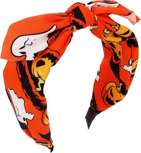 Jaciya Halloween Headband Bow Orange Headbands for Women Girls Pumpkin Ghost Headband Halloween Accessories in Saudi Arabia