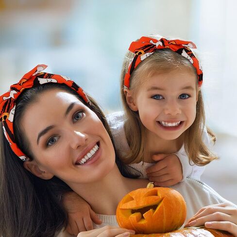 Jaciya Halloween Headband Bow Orange Headbands for Women Girls Pumpkin Ghost Headband Halloween Accessories in Saudi Arabia