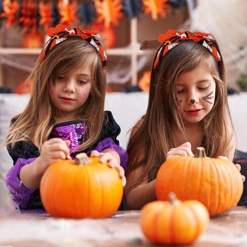 Jaciya Halloween Headband Bow Orange Headbands for Women Girls Pumpkin Ghost Headband Halloween Accessories in Saudi Arabia
