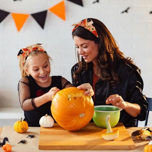Jaciya Halloween Headband Bow Orange Headbands for Women Girls Pumpkin Ghost Headband Halloween Accessories in Saudi Arabia